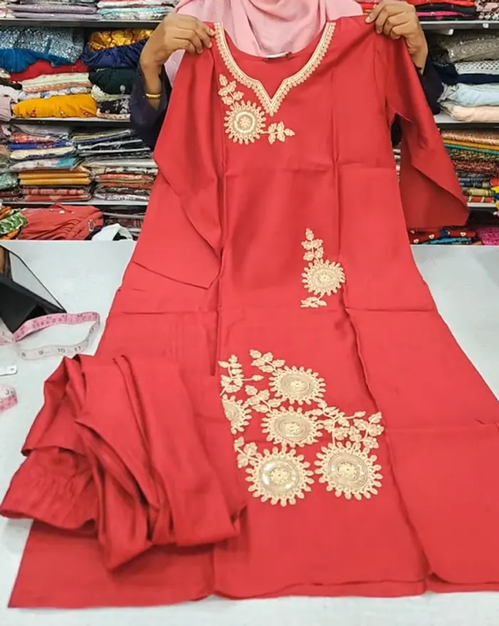 Heavy Vatican Fully Embroidery Top with Plazzo Bottom  | TS3148